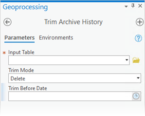 Outil de géotraitement Réduire l’historique de l’archive