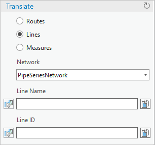 Boîte de dialogue Translate (Convertir) avec bouton Lines (Lignes) sélectionné