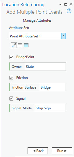 Section Manage Attributes (Gérer les attributs)