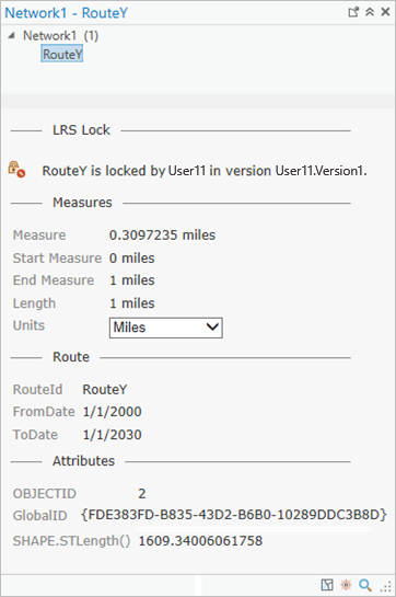 Boîte de dialogue Identify Route (Identifier l’itinéraire), verrous existants