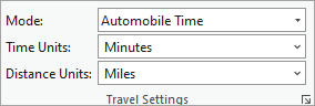 Section Travel Settings (Paramètres de déplacement)