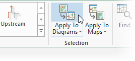 Apply To Diagrams (Appliquer aux diagrammes) sous l’onglet Utility Network ou Trace Network du ruban