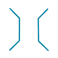 Exemple de l’option de règle Gap Extent With Double Ticks (Étendue de l’écart avec double croisillons)