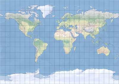 Exemple de projection cylindrique de Tobler I