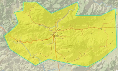 Carte identifiant la manière dont les étudiants parcourent le paysage pour se rendre à leur école