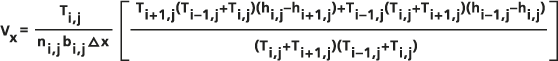 Formule de calcul de la vitesse d’infiltration Vx