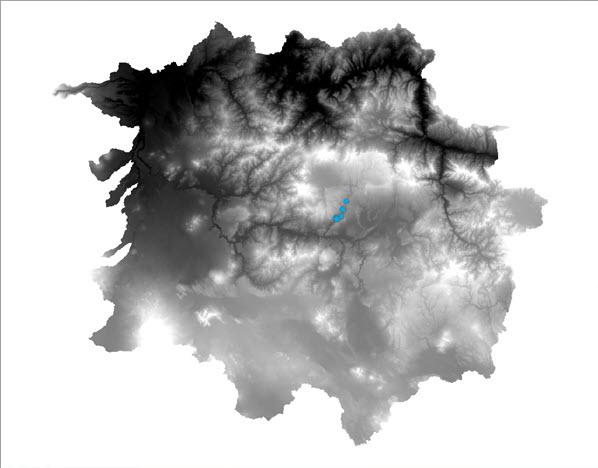 Zone d’étude de l’étendue des rasters