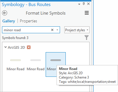 Symboles de routes secondaires dans la bibliothèque de symboles Symboles de routes secondaires dans la bibliothèque de symboles
