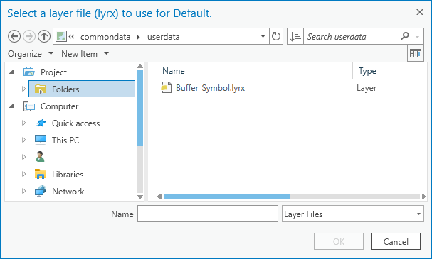 Fichier de couche dans la boîte de dialogue Browse (Parcourir) Fichier de couche dans la boîte de dialogue Browse (Parcourir)