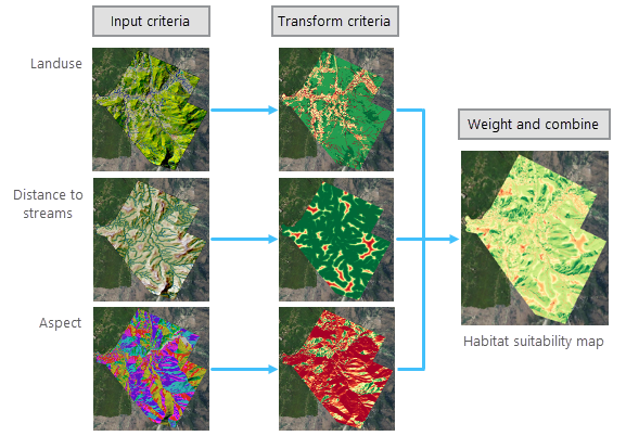 Sous-modèle pour créer la carte d’adéquation de l’habitat Sous-modèle pour créer la carte d’adéquation de l’habitat