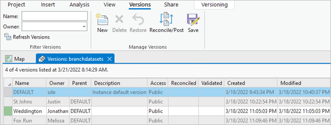 Nouvelle version créée avec la vue Versions Nouvelle version créée avec la vue Versions