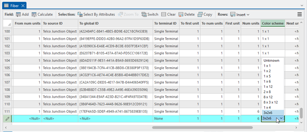 Attribut de la combinaison de couleurs sur l’objet tronçon Fibre Attribut de la combinaison de couleurs sur l’objet tronçon Fibre