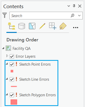 Couches de géométrie de dessin endommagées dans la fenêtre Contents (Contenu) Couches de géométrie de dessin endommagées dans la fenêtre Contents (Contenu)