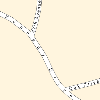 Étiquettes de ligne définies avec le paramètre Spread letters to fill feature (Répartir les lettres pour remplir l’entité) Étiquettes de ligne définies avec le paramètre Spread letters to fill feature (Répartir les lettres pour remplir l’entité)