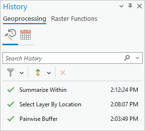 Fenêtre History (Historique) Fenêtre History (Historique)