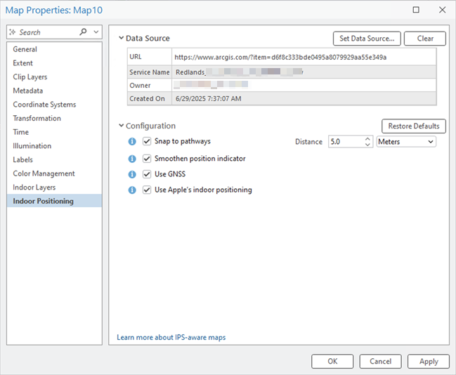 Source de données de positionnement en intérieur Source de données de positionnement en intérieur