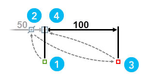 Cotation alignée contrainte parallèlement avec la hauteur de ligne de cote capturée sur une autre cotation.