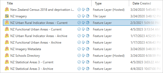 Liste des résultats de recherche dans la boîte de dialogue de navigation Add Data (Ajouter des données)