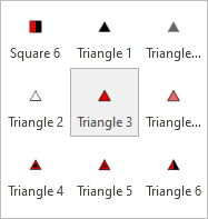 Symbole Triangle 3 sélectionné dans la bibliothèque de symboles