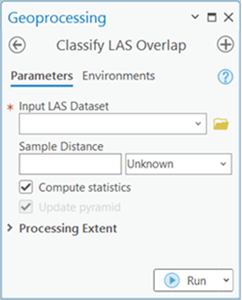 Boîte de dialogue de l’outil Classify LAS Overlap (Classer la superposition LAS)