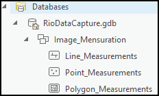 Les informations de mesure sont enregistrées dans une géodatabase associée à votre projet