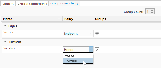 Définir la règle de connectivité de remplacement pour les jonctions