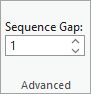 Paramètre Écart de séquence dans la section Avancé