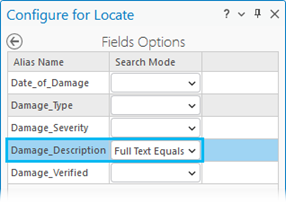 Dans la fenêtre Locate (Localiser), définissez Full Text Equals (Texte intégral – Est égal à) comme mode de recherche pour le champ contenant l’index en texte intégral.