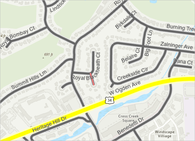 Données du voisinage de Naperville avec une erreur de ligne rouge Données du voisinage de Naperville avec une erreur de ligne rouge