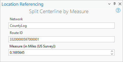 Fenêtre Split Centerline by Measure (Fractionner l’axe médian par mesure)