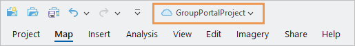 Nom du projet de portail sur la barre de titre ArcGIS Pro