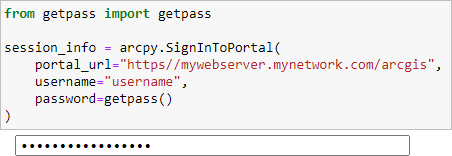 Importation d’un échantillon de code getpass