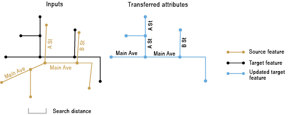 Illustration de l’outil Transférer des attributs