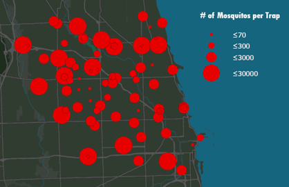 Example map using graduated symbols Example map using graduated symbols