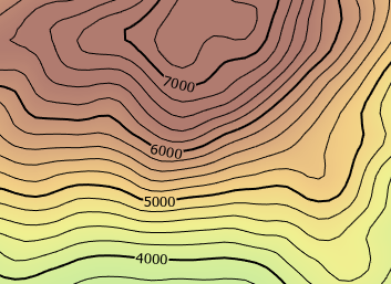Masked contour lines Masked contour lines