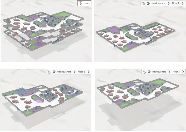 Use the floor filter to filter by floor in a scene Use the floor filter to filter by floor in a scene