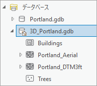 3D_Portland ジオデータベースのコンテンツ