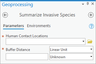 [Summarize Invasive Species] ジオプロセシング ツール