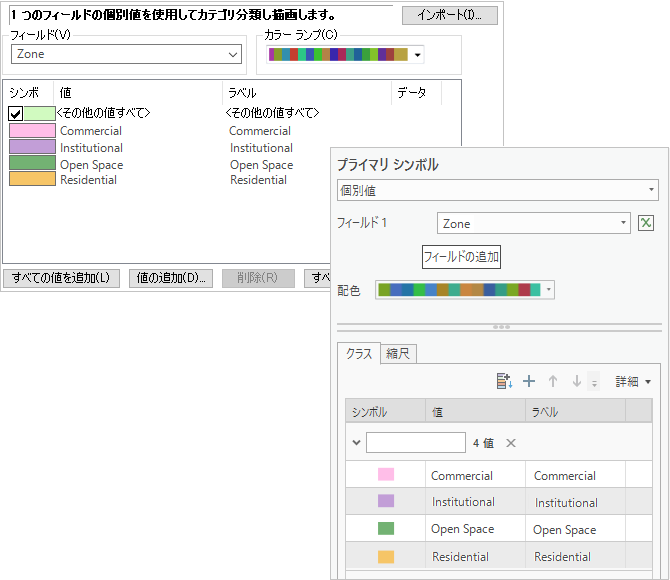 ArcMap と ArcGIS Pro のシンボル設定