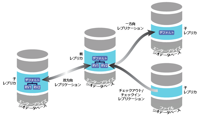 ArcGIS Pro のレプリカ タイプの例