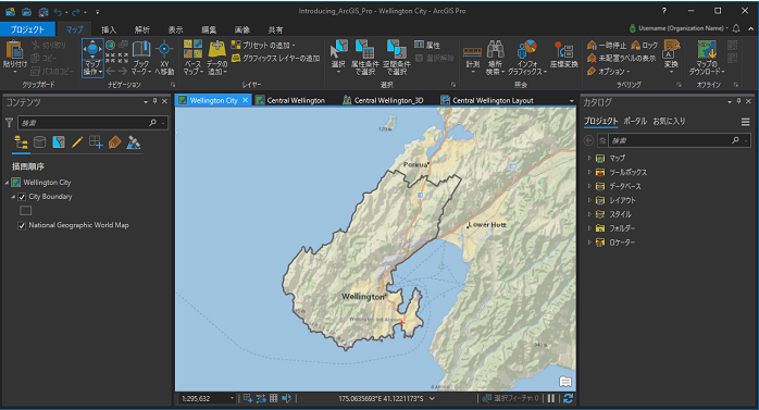 [暗色] テーマ設定の ArcGIS Pro