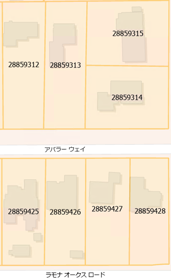 区画ごとに一意の値がある