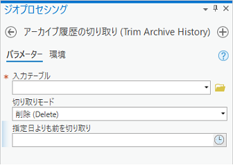 [アーカイブ履歴の切り取り (Trim Archive History)] ジオプロセシング ツール