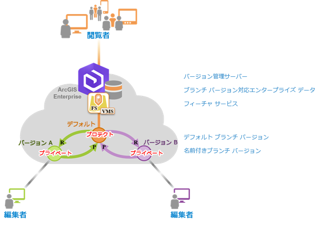 デフォルト バージョンがプロテクトに設定されているが、プライベートに設定された名前付きブランチ バージョンを編集する