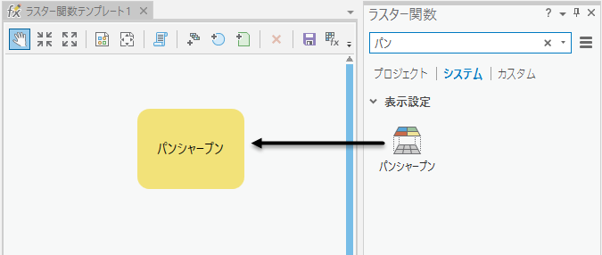 テンプレート内のパンシャープン関数