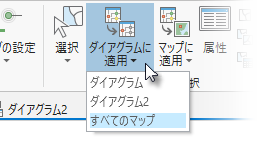 [ネットワーク ダイアグラム] リボンの [ダイアグラムに適用] ドロップダウン リスト