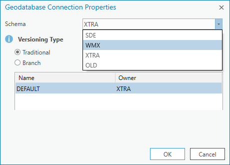 Geodatabase Connection Properties dialog box