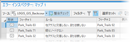 [エラー インスペクター] テーブルに表示された整合チェック エラー