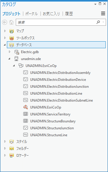 [カタログ] ウィンドウのユーティリティ ネットワーク データセット