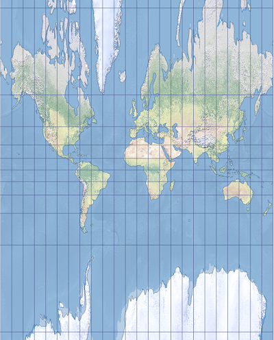 透視円筒図法の例